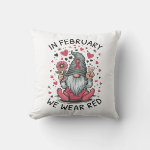 Coussin En février, nous portons du rouge pour la sensibil