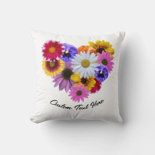 Coussin En Fleur - Bouquet Floral En Forme De Coeur