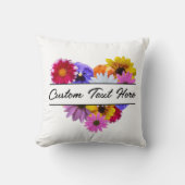 Coussin En fleurs - Fleurs en forme de cœur (Recto)