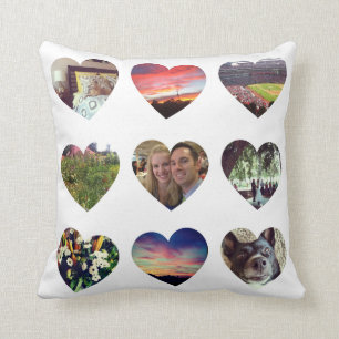 Coussin en forme de coeur personnalisé de 18