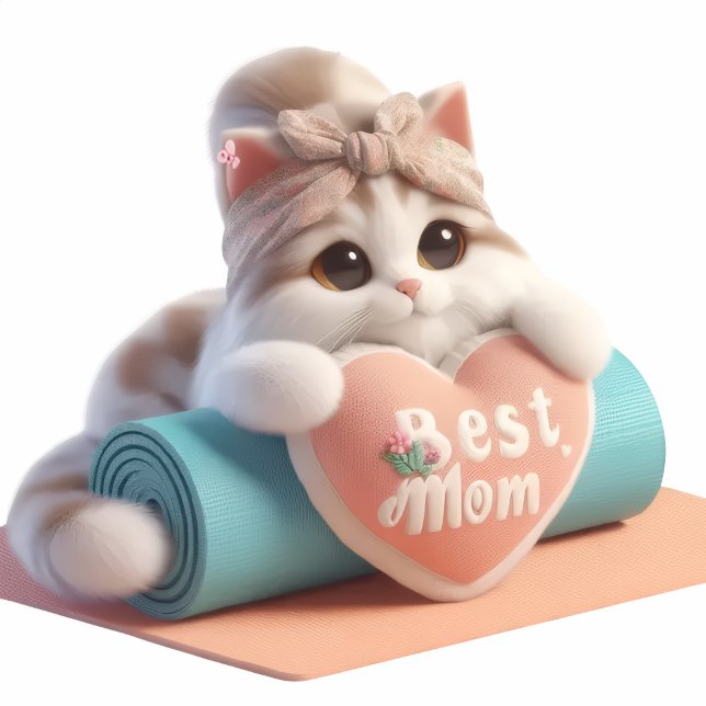 Coussin en forme de cœur pour maman de chat mignon (Créateur téléchargé)