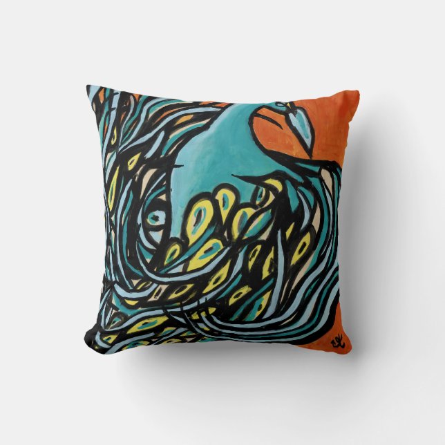 Coussin en hausse de paon (Recto)