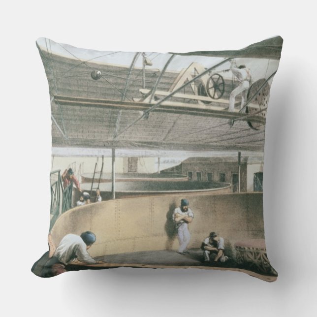 Coussin En lovant le télégraphe câblez dans les réservoirs (Recto)