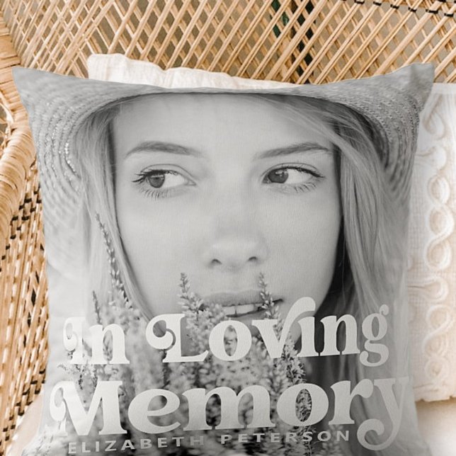 Coussin En Mémoire Affectueuse Simple Mémorial Photo Perso (Créateur téléchargé)