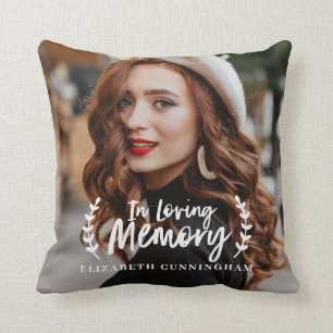 Coussin En Mémoire Amoureuse Mémorial de la photo Cursive