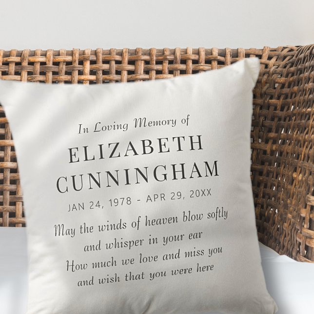 Coussin En Mémoire Amoureuse Mémorial Simple (Créateur téléchargé)