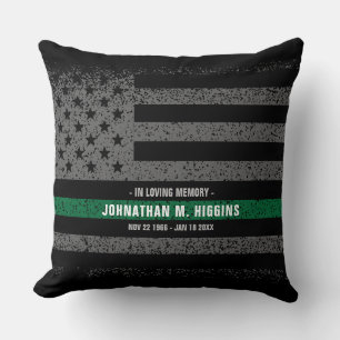 Coussin En mémoire d'amour Militaire mince ligne verte Cou