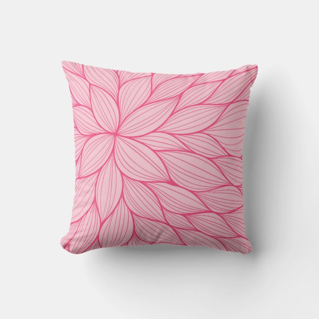Coussin en pastel rose d'aquarelle de pétale (Recto)
