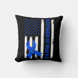 Coussin En Septembre, Nous Portons Le Ruban Bleu Ataxie Se