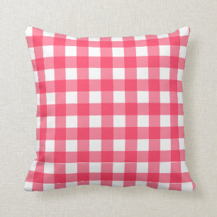 Coussin En vichy de framboise rose