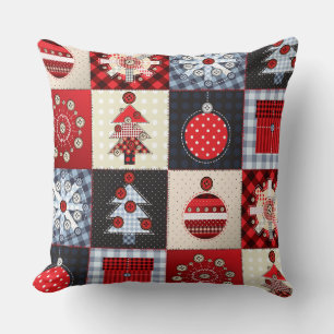 Coussin En vichy lunette de Noël