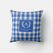 Coussin En vichy monogramme bleu (Verso)