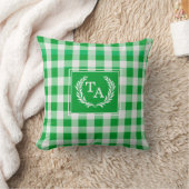 Coussin En vichy monogramme vert (Couverture)