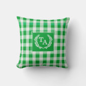 Coussin En vichy monogramme vert (Recto)