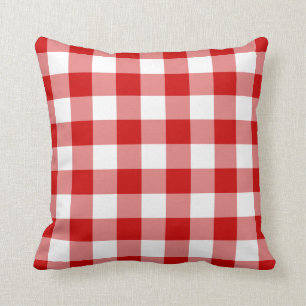 Coussin En vichy rouge de style classique
