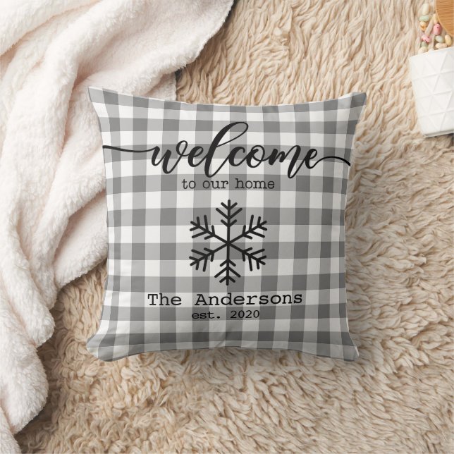 Coussin En vichy Rustique Vérifier le nom personnalisé (Couverture)