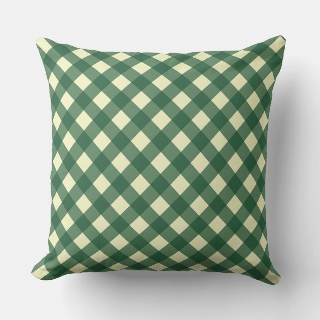 COUSSIN EN VICHY - VERT & CRÈME (Recto)