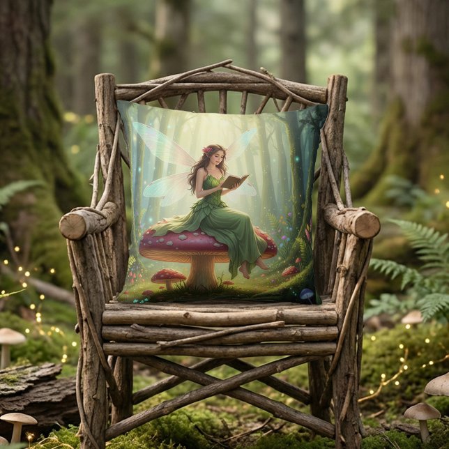 Coussin Enchanted Day Fairy Reading a Book (Créateur téléchargé)