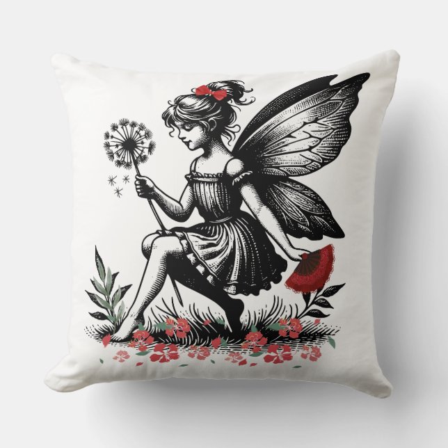 Coussin Enchanted Fairy Art Tee - Ventilateur Whimsical &  (Recto)