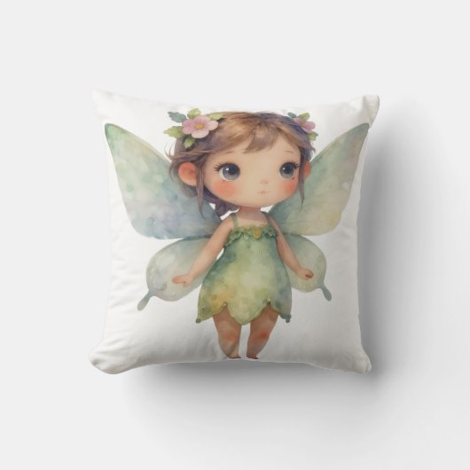 Coussin Enchanted Woodland Fairy: pastel green Sprite (Recto)