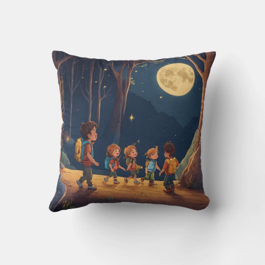 Coussin "Enchantement Lune : Feu De Forêt" (Verso)