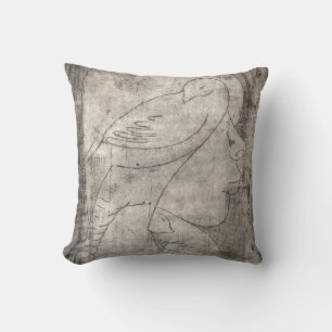 Coussin Enchanter Black and White Print : Young Girl Among
