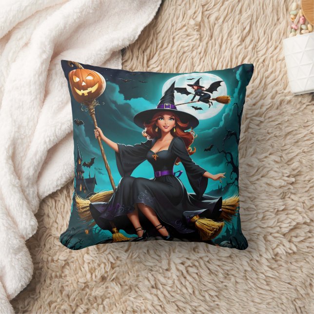 Coussin Enchanter sorcière fête la nuit d'Halloween (Couverture)
