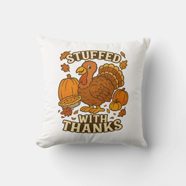 Coussin Encombrée De Merci Thanksgiving (Recto)