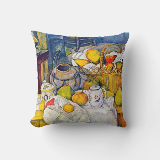 Coussin Encore la vie avec panier de fruits, Paul Cezanne (Recto)