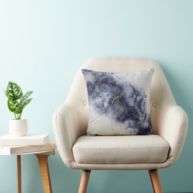 Coussin Encre alcoolique bleu foncé (Chaise)