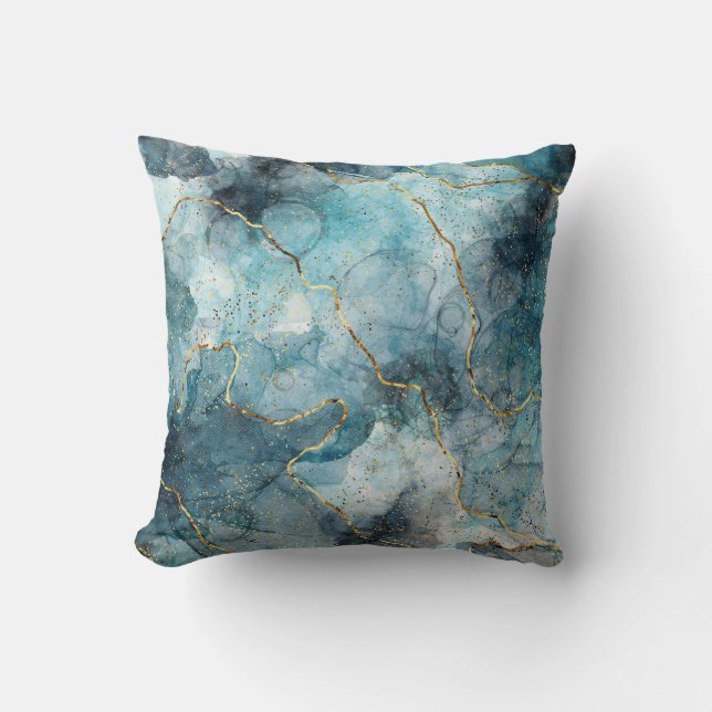 Coussin Encre alcoolique bleue (Recto)