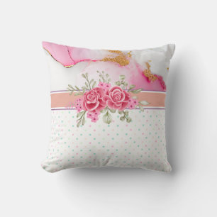 Coussin Encre d'alcool et aquarelle Ressort Floral