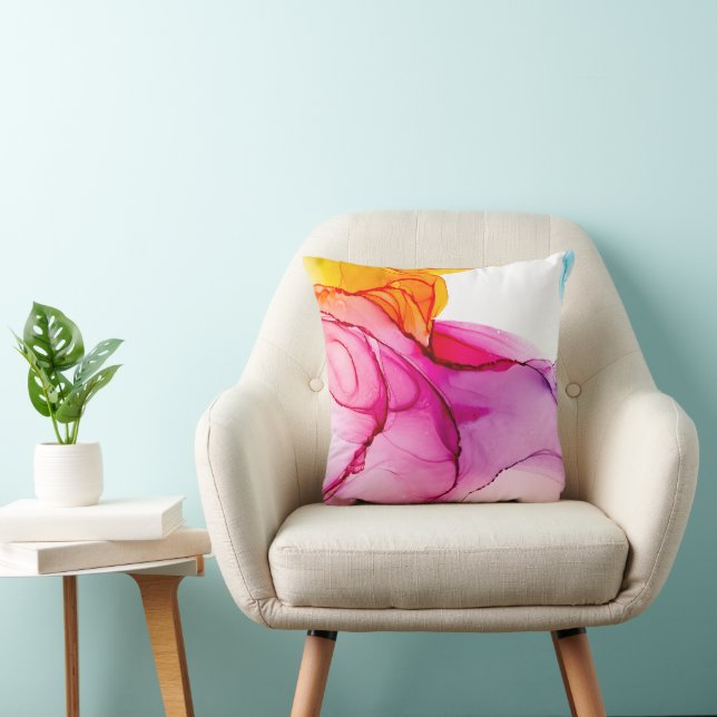 Coussin Encre d'alcool moderne marbré (Chaise)