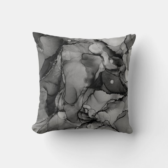 Coussin Encre d'alcool noire (Recto)