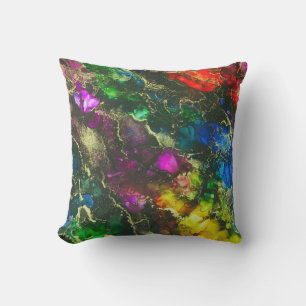 Coussin Encre d'alcool psychédélique Peinture Abstraite