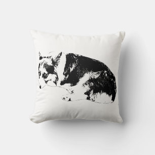 Coussin Encre de canapé, Corgi doux