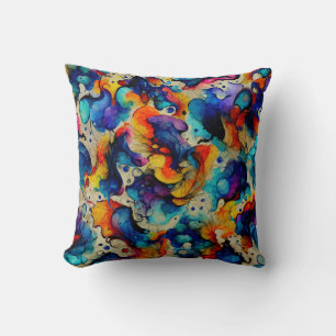 Coussin Encre liquide colorée Abstraction
