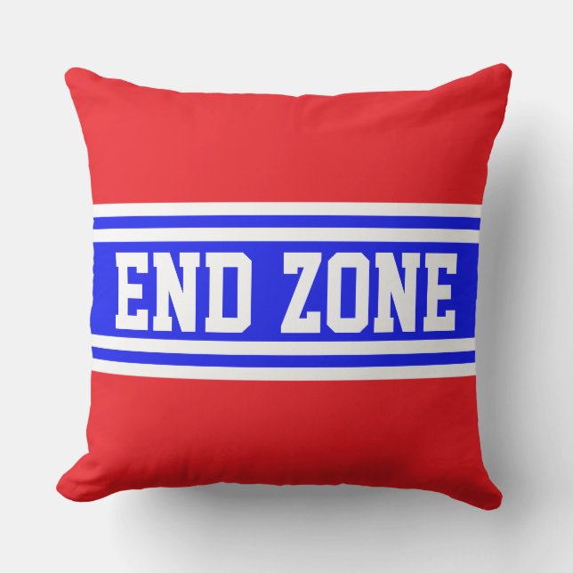 Coussin END ZONE Bleu Royal Athlétique Bandes de Course Bl (Recto)