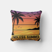 Coussin Endless Summer Sunset Tropical Throw Pillow - Palm (Recto)