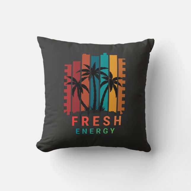 Coussin Énergie Fraîche – Motivation Moderne (Recto)