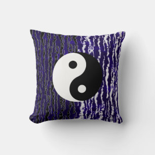 Coussin Énergie Zen de Tranquillité Bleue Yin Yang