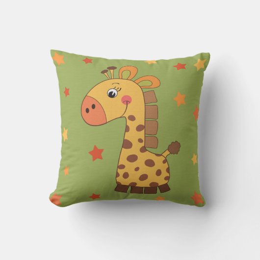 Coussin enfant avec girafe & étoiles (Recto)