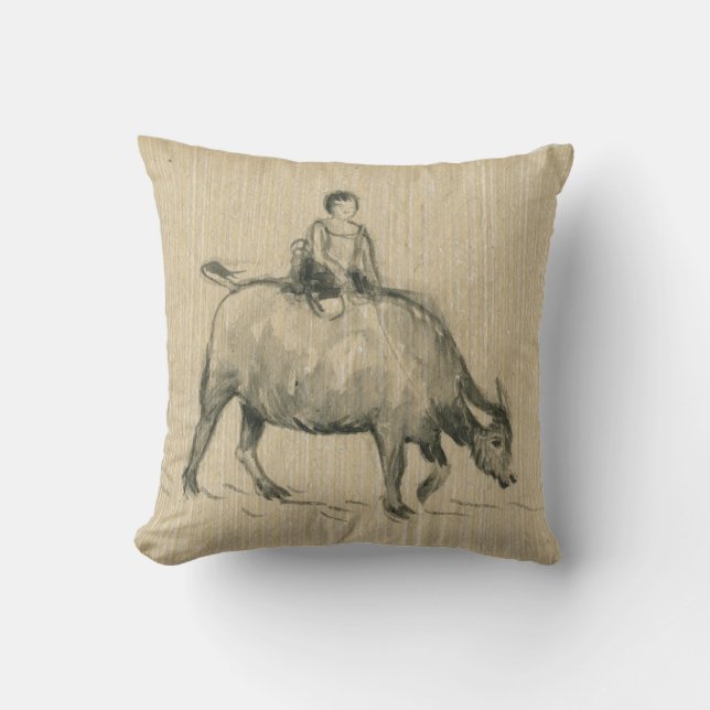 Coussin Enfant Buffalo d'eau Chinois Ox Année 2021 Sq Cous (Recto)