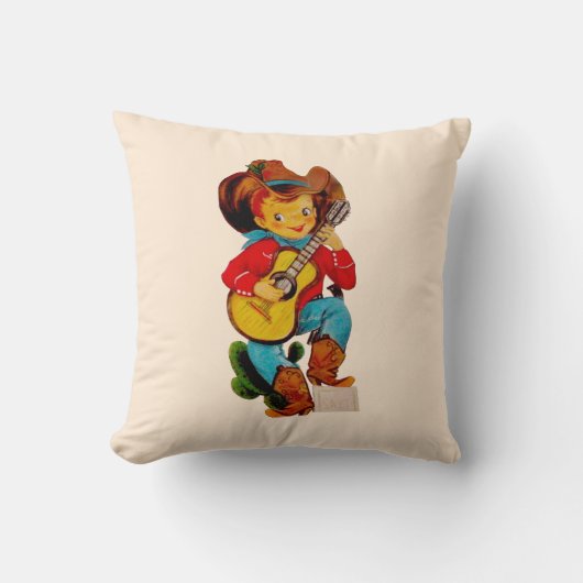 Coussin Enfant chanteur de cowboy (Recto)