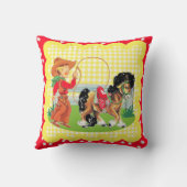 Coussin Enfant Cowboy Avec Corde Et Cheval (Verso)