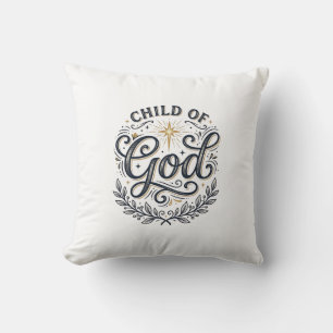 Coussin Enfant de Dieu Design de T-Shirt Gravure Vintage_1
