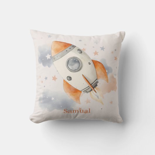 Coussin Enfant de fusée spatiale amusant (Recto)