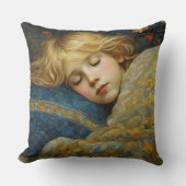 Coussin Enfant dormant rêvé dans une courtepointe fleurie (Recto)