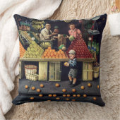 Coussin Enfant en bas âge et oranges (Couverture)