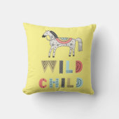 Coussin Enfant sauvage Cheval Scandinave Baby Jaune (Recto)
